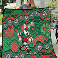 South Sydney Rabbitohs Quilt Aboriginal Dot Pattern - Rugby Mascot Heritage Pride