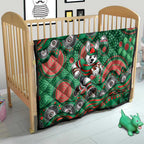 South Sydney Rabbitohs Quilt Aboriginal Dot Pattern - Rugby Mascot Heritage Pride