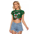 South Sydney Rabbitohs Raglan Cropped T Shirt Aboriginal Dot Pattern - Rugby Mascot Heritage Pride