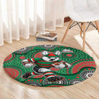 South Sydney Rabbitohs Round Carpet Aboriginal Dot Pattern - Rugby Mascot Heritage Pride