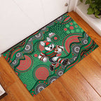 South Sydney Rabbitohs Rubber Doormat Aboriginal Dot Pattern - Rugby Mascot Heritage Pride