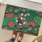 South Sydney Rabbitohs Rubber Doormat Aboriginal Dot Pattern - Rugby Mascot Heritage Pride
