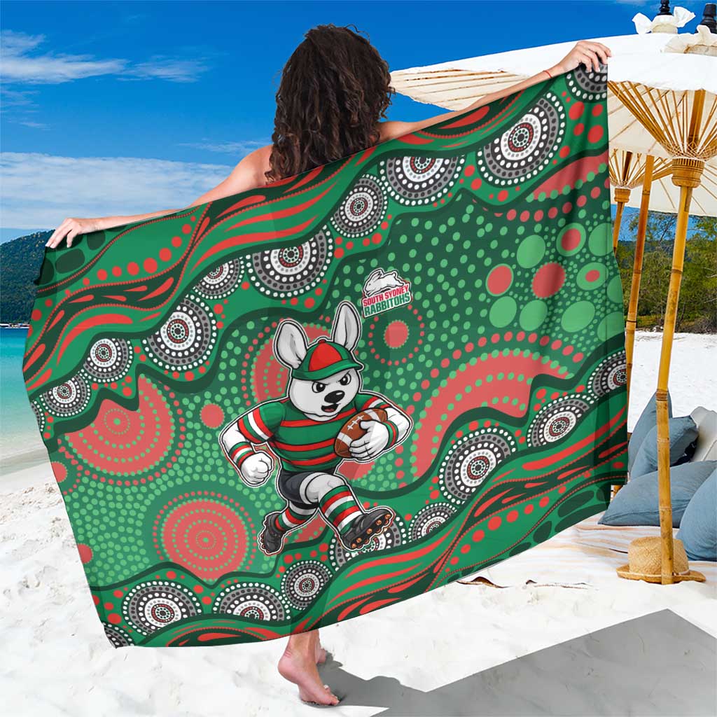 South Sydney Rabbitohs Sarong Aboriginal Dot Pattern - Rugby Mascot Heritage Pride
