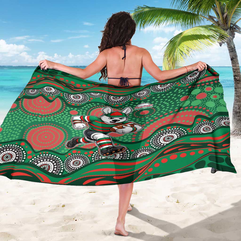 South Sydney Rabbitohs Sarong Aboriginal Dot Pattern - Rugby Mascot Heritage Pride