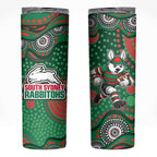 South Sydney Rabbitohs Skinny Tumbler Aboriginal Dot Pattern - Rugby Mascot Heritage Pride