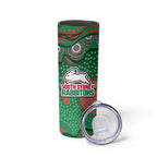 South Sydney Rabbitohs Skinny Tumbler Aboriginal Dot Pattern - Rugby Mascot Heritage Pride