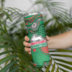 South Sydney Rabbitohs Skinny Tumbler Aboriginal Dot Pattern - Rugby Mascot Heritage Pride