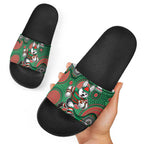 South Sydney Rabbitohs Slide Sandals Aboriginal Dot Pattern - Rugby Mascot Heritage Pride