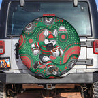 South Sydney Rabbitohs Spare Tire Cover Aboriginal Dot Pattern - Rugby Mascot Heritage Pride