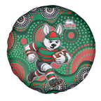 South Sydney Rabbitohs Spare Tire Cover Aboriginal Dot Pattern - Rugby Mascot Heritage Pride