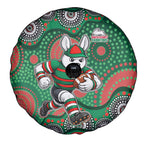 South Sydney Rabbitohs Spare Tire Cover Aboriginal Dot Pattern - Rugby Mascot Heritage Pride