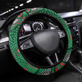 South Sydney Rabbitohs Steering Wheel Cover Aboriginal Dot Pattern - Rugby Mascot Heritage Pride