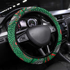 South Sydney Rabbitohs Steering Wheel Cover Aboriginal Dot Pattern - Rugby Mascot Heritage Pride