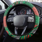 South Sydney Rabbitohs Steering Wheel Cover Aboriginal Dot Pattern - Rugby Mascot Heritage Pride