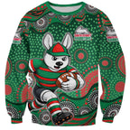 South Sydney Rabbitohs Sweatshirt Aboriginal Dot Pattern - Rugby Mascot Heritage Pride
