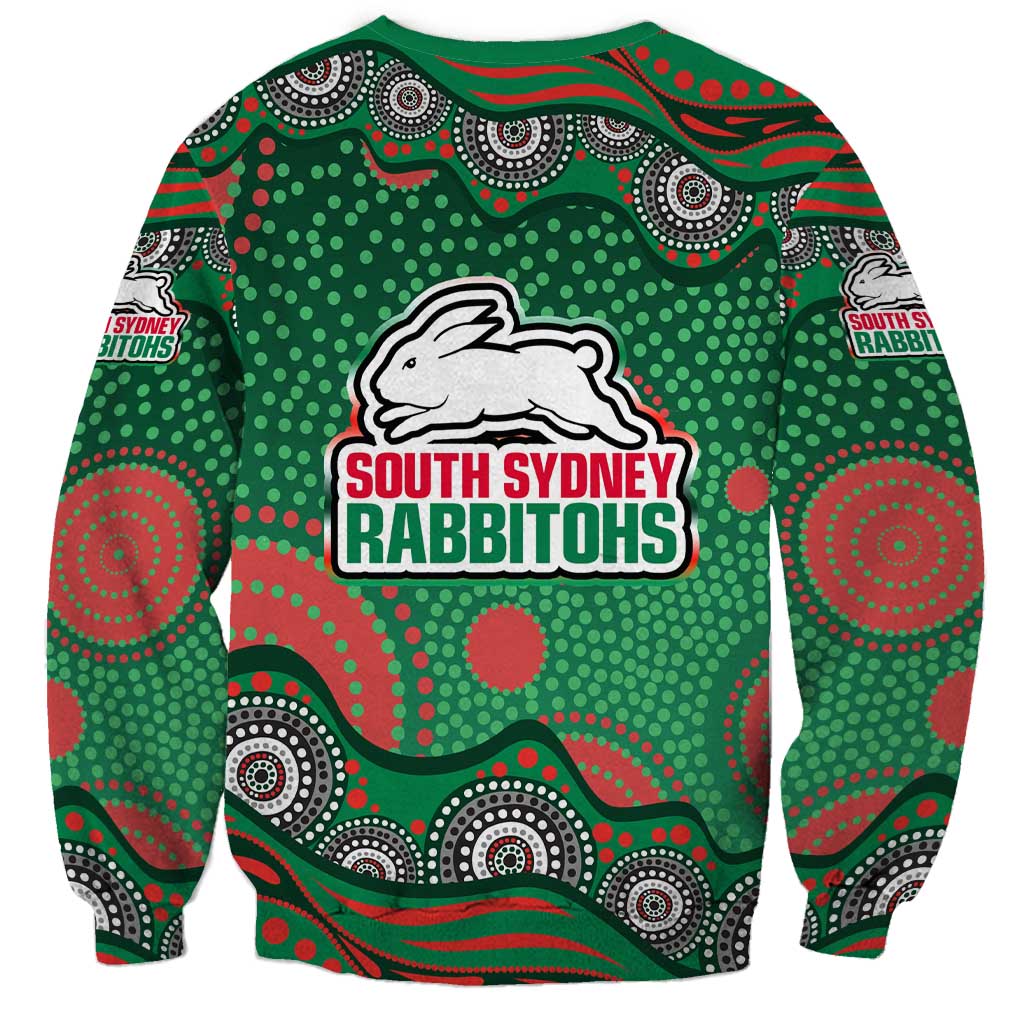South Sydney Rabbitohs Sweatshirt Aboriginal Dot Pattern - Rugby Mascot Heritage Pride