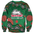 South Sydney Rabbitohs Sweatshirt Aboriginal Dot Pattern - Rugby Mascot Heritage Pride