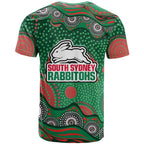 South Sydney Rabbitohs T Shirt Aboriginal Dot Pattern - Rugby Mascot Heritage Pride