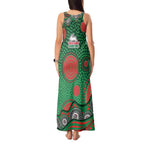 South Sydney Rabbitohs Tank Maxi Dress Aboriginal Dot Pattern - Rugby Mascot Heritage Pride