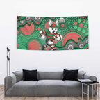 South Sydney Rabbitohs Tapestry Aboriginal Dot Pattern - Rugby Mascot Heritage Pride