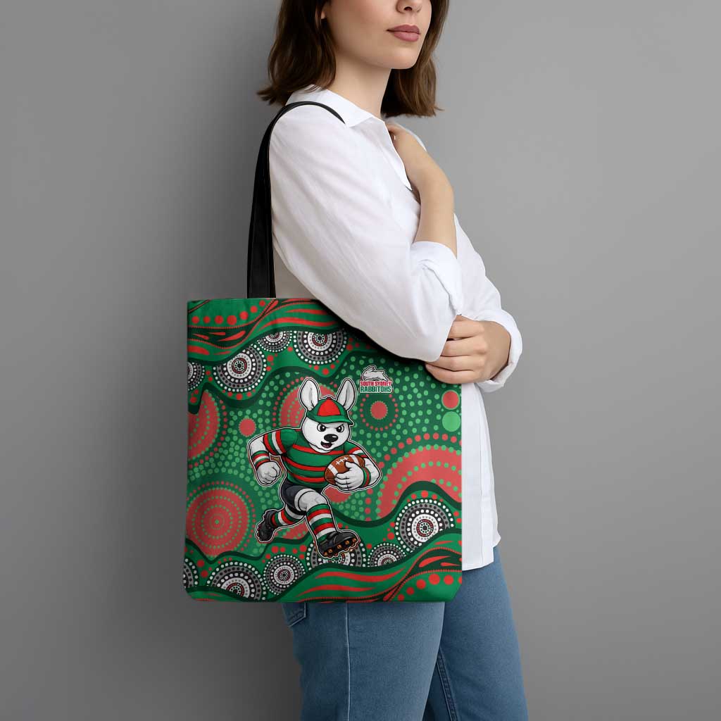 South Sydney Rabbitohs Tote Bag Aboriginal Dot Pattern - Rugby Mascot Heritage Pride