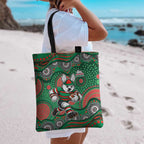 South Sydney Rabbitohs Tote Bag Aboriginal Dot Pattern - Rugby Mascot Heritage Pride