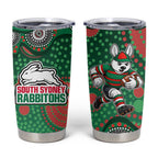 South Sydney Rabbitohs Tumbler Cup Aboriginal Dot Pattern - Rugby Mascot Heritage Pride