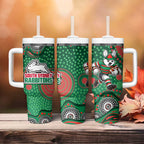 South Sydney Rabbitohs Tumbler With Handle Aboriginal Dot Pattern - Rugby Mascot Heritage Pride