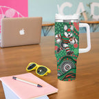 South Sydney Rabbitohs Tumbler With Handle Aboriginal Dot Pattern - Rugby Mascot Heritage Pride
