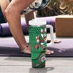 South Sydney Rabbitohs Tumbler With Handle Aboriginal Dot Pattern - Rugby Mascot Heritage Pride