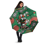 South Sydney Rabbitohs Umbrella Aboriginal Dot Pattern - Rugby Mascot Heritage Pride