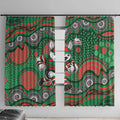 South Sydney Rabbitohs Window Curtain Aboriginal Dot Pattern - Rugby Mascot Heritage Pride