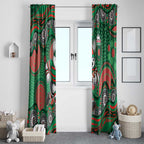 South Sydney Rabbitohs Window Curtain Aboriginal Dot Pattern - Rugby Mascot Heritage Pride