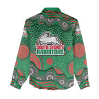 South Sydney Rabbitohs Women Casual Shirt Aboriginal Dot Pattern - Rugby Mascot Heritage Pride