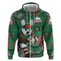 South Sydney Rabbitohs Zip Hoodie Aboriginal Dot Pattern - Rugby Mascot Heritage Pride