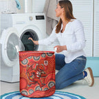 St. George Illawarra Dragons Laundry Basket Aboriginal Dot Pattern - Rugby Mascot Heritage Pride
