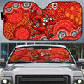 St. George Illawarra Dragons Auto Sun Shade Aboriginal Dot Pattern - Rugby Mascot Heritage Pride