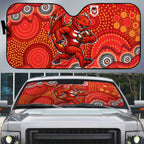 St. George Illawarra Dragons Auto Sun Shade Aboriginal Dot Pattern - Rugby Mascot Heritage Pride