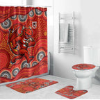 St. George Illawarra Dragons Bathroom Set Aboriginal Dot Pattern - Rugby Mascot Heritage Pride
