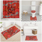 St. George Illawarra Dragons Bathroom Set Aboriginal Dot Pattern - Rugby Mascot Heritage Pride