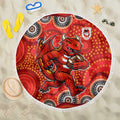 St. George Illawarra Dragons Beach Blanket Aboriginal Dot Pattern - Rugby Mascot Heritage Pride