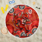 St. George Illawarra Dragons Beach Blanket Aboriginal Dot Pattern - Rugby Mascot Heritage Pride