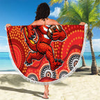 St. George Illawarra Dragons Beach Blanket Aboriginal Dot Pattern - Rugby Mascot Heritage Pride