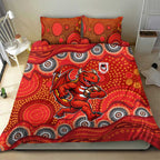 St. George Illawarra Dragons Bedding Set Aboriginal Dot Pattern - Rugby Mascot Heritage Pride