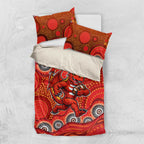 St. George Illawarra Dragons Bedding Set Aboriginal Dot Pattern - Rugby Mascot Heritage Pride