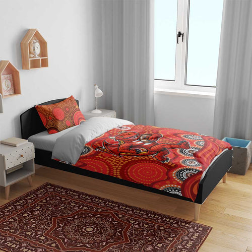 St. George Illawarra Dragons Bedding Set Aboriginal Dot Pattern - Rugby Mascot Heritage Pride