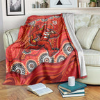 St. George Illawarra Dragons Blanket Aboriginal Dot Pattern - Rugby Mascot Heritage Pride