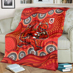 St. George Illawarra Dragons Blanket Aboriginal Dot Pattern - Rugby Mascot Heritage Pride