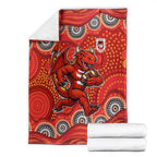 St. George Illawarra Dragons Blanket Aboriginal Dot Pattern - Rugby Mascot Heritage Pride