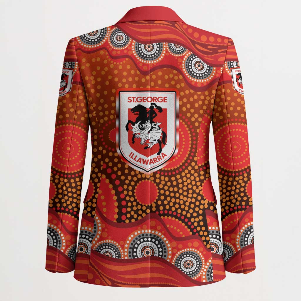 St. George Illawarra Dragons Blazer Aboriginal Dot Pattern - Rugby Mascot Heritage Pride